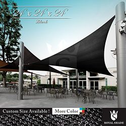 Royal Shade 24′ x 24′ x 24′ Black Triangle Sun Shade Sail Canopy Outdoor Patio ...