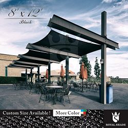 Royal Shade 8′ x 12′ Black Rectangle Sun Shade Sail Canopy Outdoor Patio Fabric Shel ...