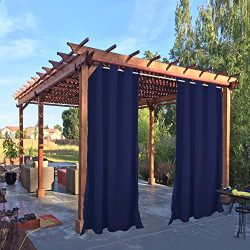 Pro Space Outdoor Dark Blue Drape and Curtain 50×108-Inch for Pergola Thermal Insulated Bla ...