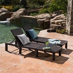 Great Deal Furniture Joyce Outdoor Multibrown Wicker Chaise Lounge without Cushion (Set of 2)