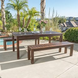Marin | Acacia Wood Outdoor Picnic Set | Perfect for Patio | | in Dark Brown