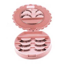 LtrottedJ Acrylic Cute Bow False Eyelash Storage Box Makeup Cosmetic Mirror Case Organizer Acryl ...