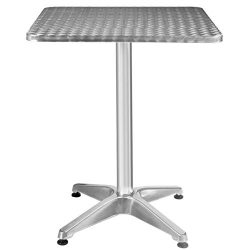Giantex Tall Bar Table Outdoor Patio Pub Restaurant Height Adjustable Bistro Table Aluminum Stai ...