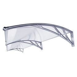 VIVOHOME Polycarbonate Window Door Awning Grey 80 Inch x 40 Inch