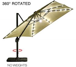 Mefo garden 10 by 10-Feet Offset Cantilever Umbrella, 360° Rotated Outdoor Patio Umbrella with S ...