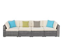 Do4U 3-12 Pieces Outdoor Rattan Sofa Wicker Sectional Patio Furniture set | Patio, Backyard, Poo ...