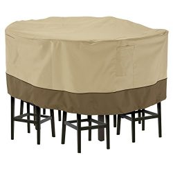 Classic Accessories Veranda Tall Round Patio Table & Chairs Cover, Large