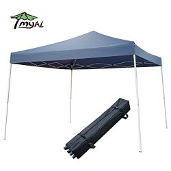 MYAL Outdoor Pop-Up Canopy Tent with Roller Bag 10′ x 10′ Blue