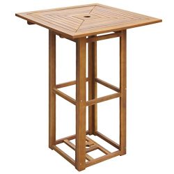 vidaXL Acacia Wood 29.5″ Square Bar Table Outdoor Garden Patio Dining Furniture