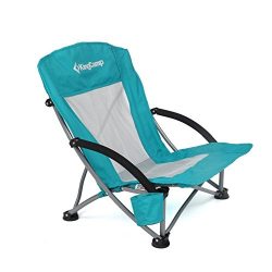 KingCamp Low Sling Beach Camping Folding Chair with Mesh Back (Cyan)