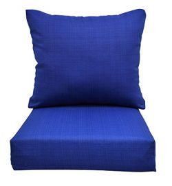 RSH Décor Indoor/Outdoor Cobalt Blue Woven Textured Cushion Sets for Patio Deep Seating for Chai ...