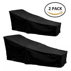 Hootech Set of 2 Patio Chaise Lounge Cover Heavy Duty Outdoor Lounge Chair Covers Protector Wate ...