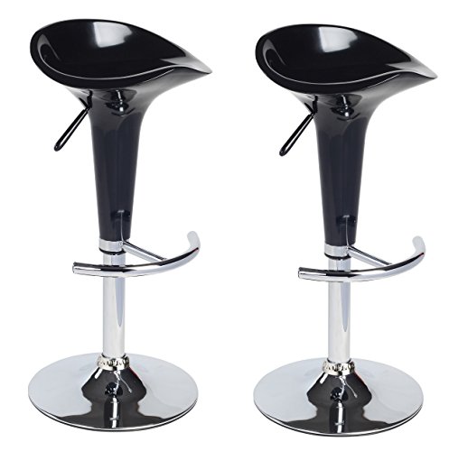 Duhome 2 PCS Contemporary Bombo Style Gloss Finish Adjustable Swivel