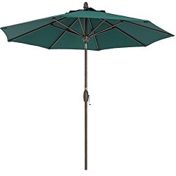 Patio Umbrella 9 Feet Patio Market Table Umbrella with Push Button Tilt, Crank and Umbrella Cove ...