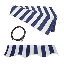 ALEKO FAB13X10BLUWT03 Retractable Awning Fabric Replacement 13 x 10 Feet Blue and White Striped