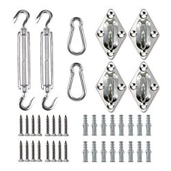 Coconut Shade Sail Hardware Kit 6 Inches for Rectangle Sun Shade Sail Installation 316 Stainless ...