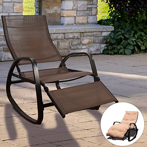 Sundale Outdoor Indoor Rocking Chair with Cushion ...