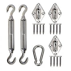 Kuality Sun Shade Sail Hardware Kit, Heavy Duty Stainless Steel for Triangle Shade Sails Install ...