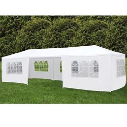 Uenjoy 10’x30′ Canopy Party Wedding Tent Event Tent Outdoor Gazebo White 7 Sidewalls