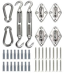 Kebinfen 8-inch Super Heavy Duty Shade Sail Hardware Kit for Rectangle and Square Sun Shade Sail ...