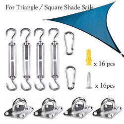 Yoodelife Shade Sail Hardware Kit for Triangle Square Shade Sails Heavy Duty Stainless Steel Wit ...