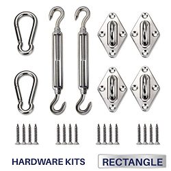 Windscreen4less Sun Shade Sail Hardware Kit – 8 Inches – Super Heavy Duty – Fo ...