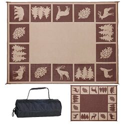 Reversible Mats 226097 6′ x 9′ Outdoor Patio RV Camping Hunter (Brown/Beige)