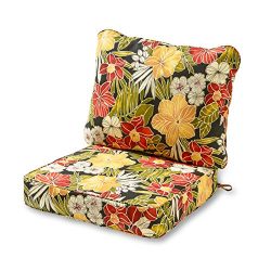 Greendale Home Fashions Deep Seat Cushion Set, Aloha Black