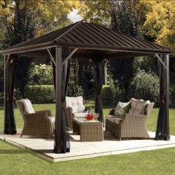 Sojag 500-8162585 Dakota Sun Shelter, 10′ x 10′, Dark Brown