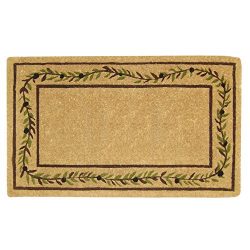 Nedia O2227 Not Applicable Heavy Duty 22″ x 36″ Coco Mat Olive Branch Border, Plain