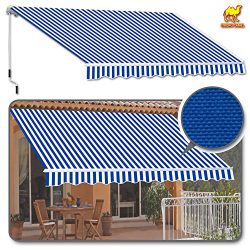 Strong Camel 10′ x 8′ Manual Yard Retractable Patio Deck Awning Cover, Canopy Sunsha ...