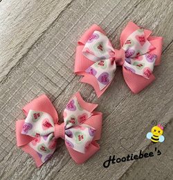 Conversation Hearts Toddler Hair Bow Set