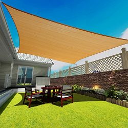Rectangle Sun Shade Sail,Heavy Duty UV Block Shelter Canopy Cover for Outdoor Patio Garden Deck  ...