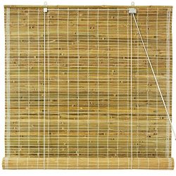 Oriental Furniture Burnt Bamboo Roll Up Blinds – Natural – (72 in. x 72 in.)