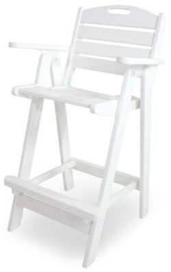 POLYWOOD NCB46WH Nautical Bar Chair, White