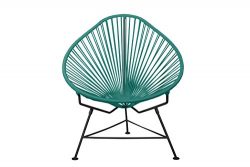 Innit Designs Baby Acapulco Chair, Turquoise Weave on Black Frame