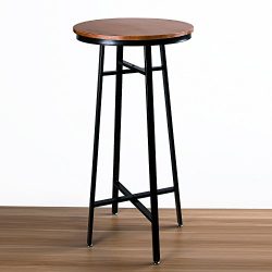 Wood Round Pub Bar Table Cocktail Table Pedestal Table – Kitchen Dining Room Bistro Coffee ...