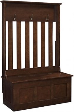 Crosley Furniture Ogden Entryway Hall Tree with Storage Bench – Vintage Mahogany