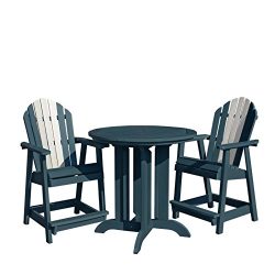 Highwood 3 Piece Hamilton Round Counter Height Dining Set, Odyssey