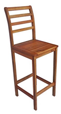 Zen Garden Eucalyptus Wood Bar Chair, Size – 16″ x 16″ x 47.5″, Set of 2 ...