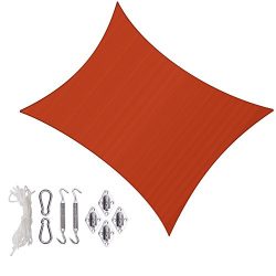 Sunlax 13′ x 20′ Terra Color Rectangle UV Block Sun Shade Sail Canopy with Stainless ...