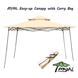 MYAL 10x10ft Pop-Up Canopy Patio Outdoor Easy Up Gazebo Beige