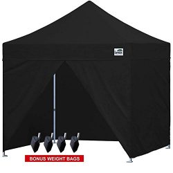 Eurmax 10 X 10 Commercial Instant Gazebo Ez Pop up Canopy with 4 Removable Sidewalls and Carry Bag