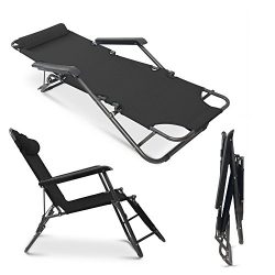 Apelila Set of 2 Folding Zero Gravity Lounge Beach Patio Chairs Outdoor Sunlounger Camping Hikin ...