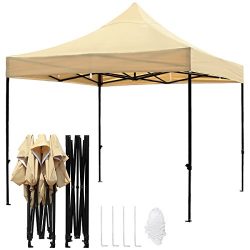 TopCamp 10x10ft Pop up Canopy Tent, Shade for Beach Heavy Duty Waterproof Outdoor Commercial Ten ...