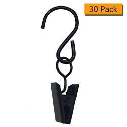 Alamic Gutter Hangers for Lights, Patio Light Clips 30 Pack Stainless Steel String Light Hangers ...