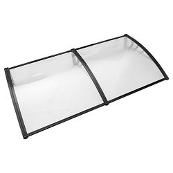 Overhead Window Door Awning Canopy Decorator Patio Cover, Clear Polycarbonate Outdoor Cover UV R ...