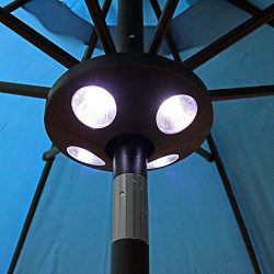 Sunnydaze Outdoor Patio Umbrella Lights, 4-Panel Cordless 24 LED, Battery Operated Pole and Camp ...