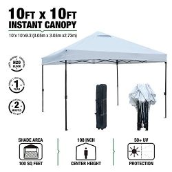 kdgarden 10 ft. x 10 ft. Easy Pop Up Canopy Tent Portable Folding Canopy Outdoor Instant Shelter ...