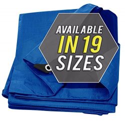 Tarp Cover Blue, Heavy Duty Waterproof, Great for Tarpaulin Canopy Tent, Boat, RV Or Pool Cover! ...